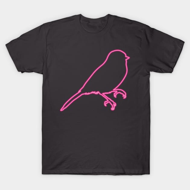 80s Retro Neon Sign Chickadee T-Shirt by PhuNguyen